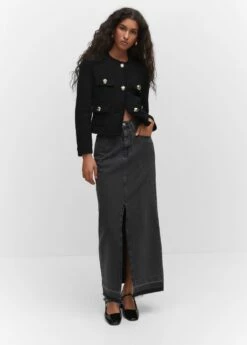 Veste En Tweed à Poches -New Trendy Shop 57083817 99 D6