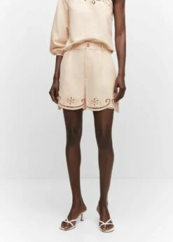 Short Détails Ajourés Broderies