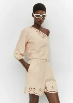 Short Détails Ajourés Broderies -New Trendy Shop 57084013 05 D2