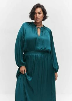 Robe Satinée Manches Bouffantes -New Trendy Shop 57084762 59 D5