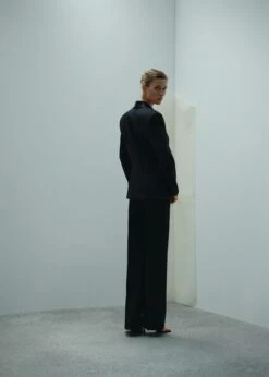 Pantalon Tailleur Palazzo Détails Satinés -New Trendy Shop 57084783 99 R