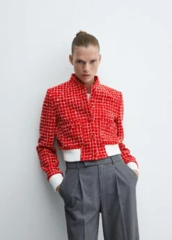 Veste Tweed Style Bomber -New Trendy Shop 57086010 70 D2