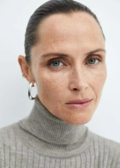 Robe Midi Maille Côtelée Col Montant -New Trendy Shop 57087730 91 D1