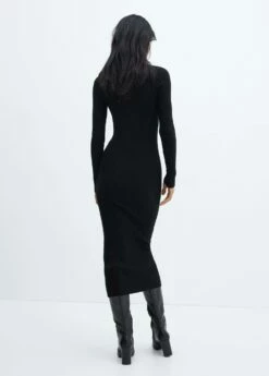 Robe Midi Maille Côtelée Col Montant -New Trendy Shop 57087730 99 R