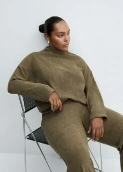 Pantalon Droit Maille -New Trendy Shop 57087741 95 D4