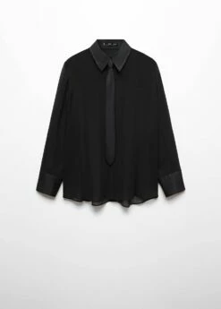 Chemise Cravate Détails Satinés -New Trendy Shop 57087757 99 B