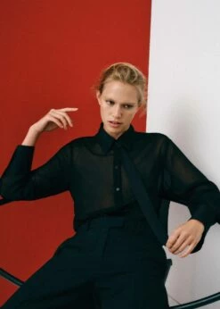 Chemise Cravate Détails Satinés -New Trendy Shop 57087757 99 D6