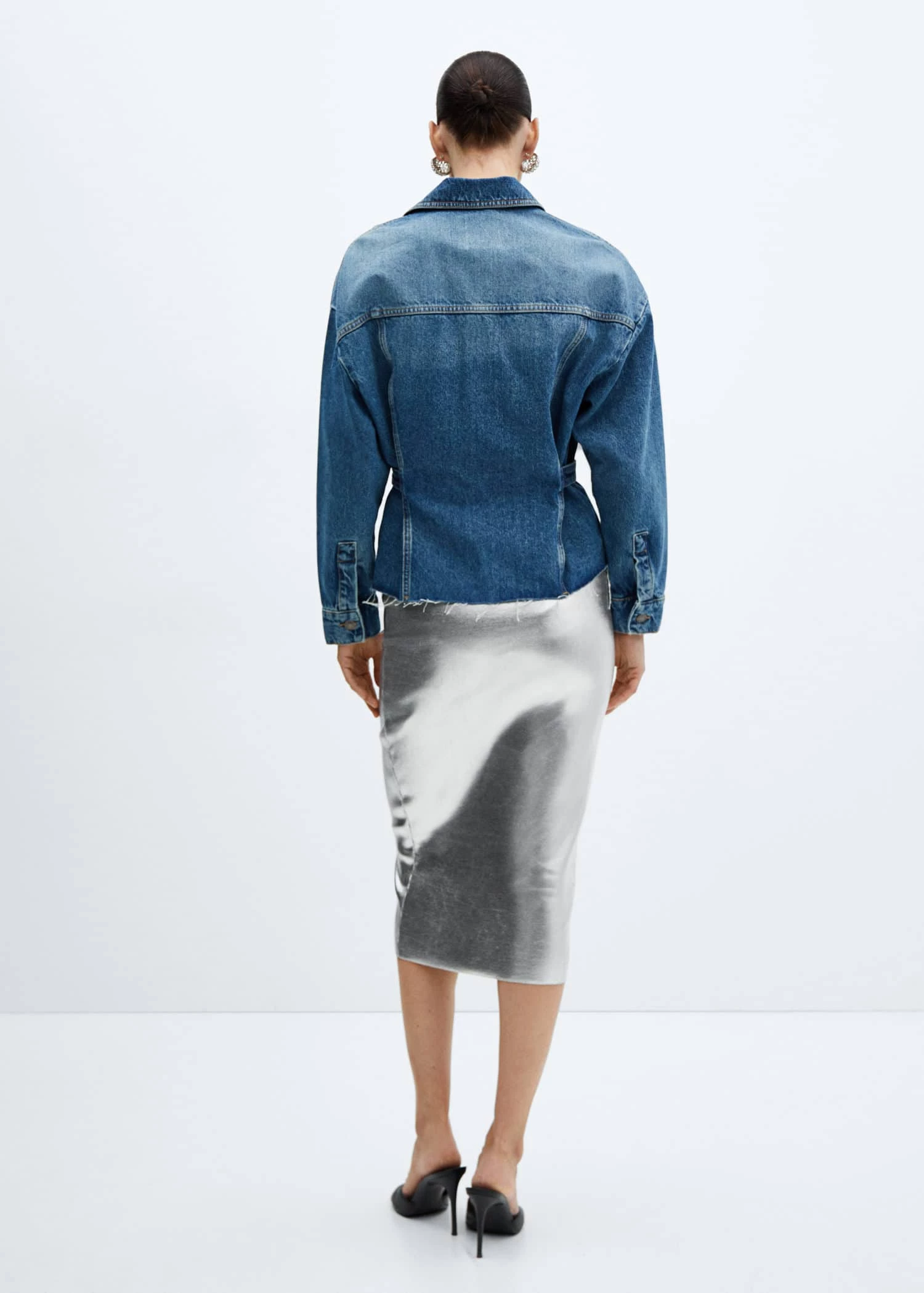 Jupe Midi Métallisée 3 Jupe Midi Métallisée – Image 3