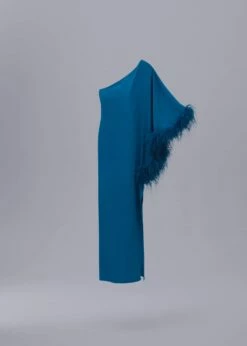 Robe Satinée Asymétrique Plumes 17 Robe Satinée Asymétrique Plumes -New Trendy Shop 57091172 52 B