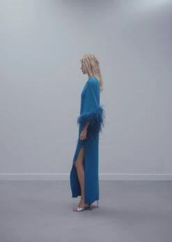 Robe Satinée Asymétrique Plumes 13 Robe Satinée Asymétrique Plumes -New Trendy Shop 57091172 52 D2