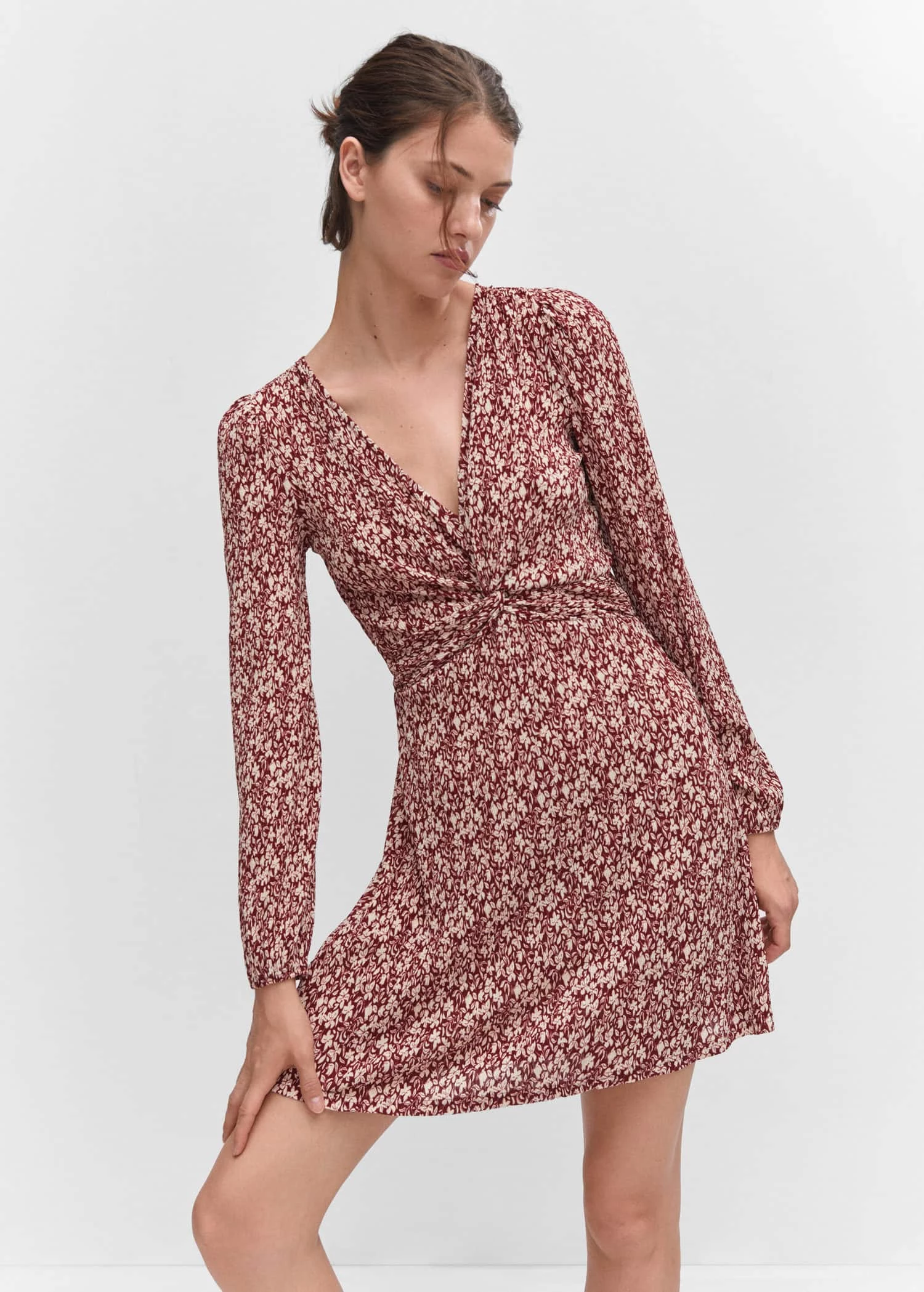 Robe Courte Imprimée Nœud 7 Robe Courte Imprimée Nœud – Image 7