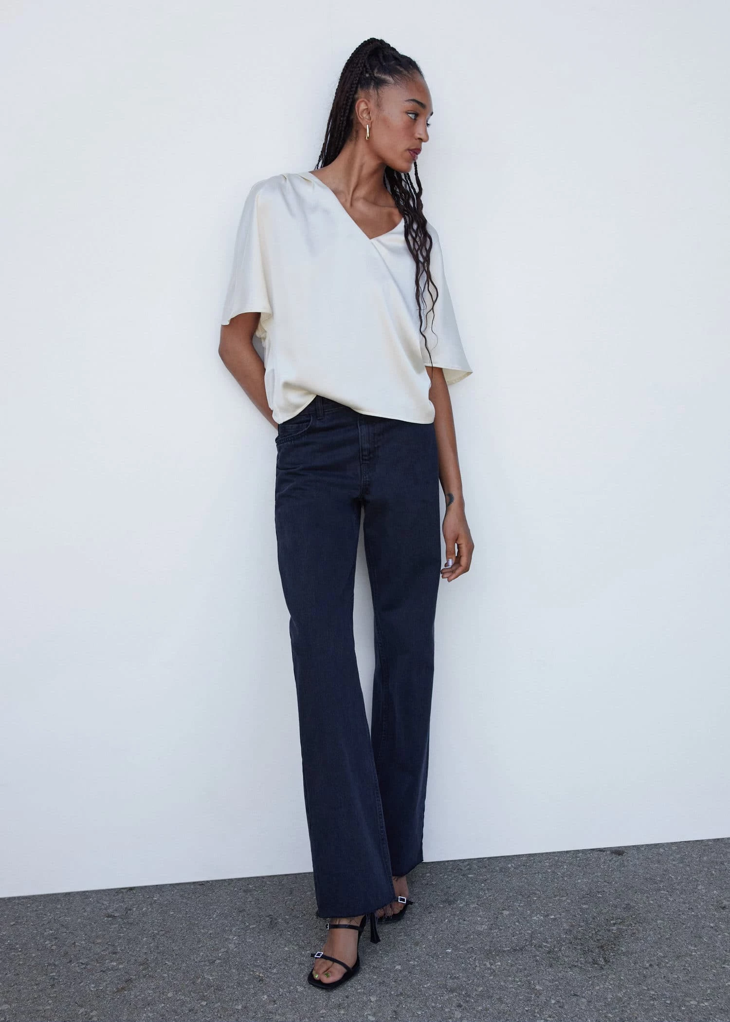 Blouse Satinée Manches Courtes 2 Blouse Satinée Manches Courtes – Image 2