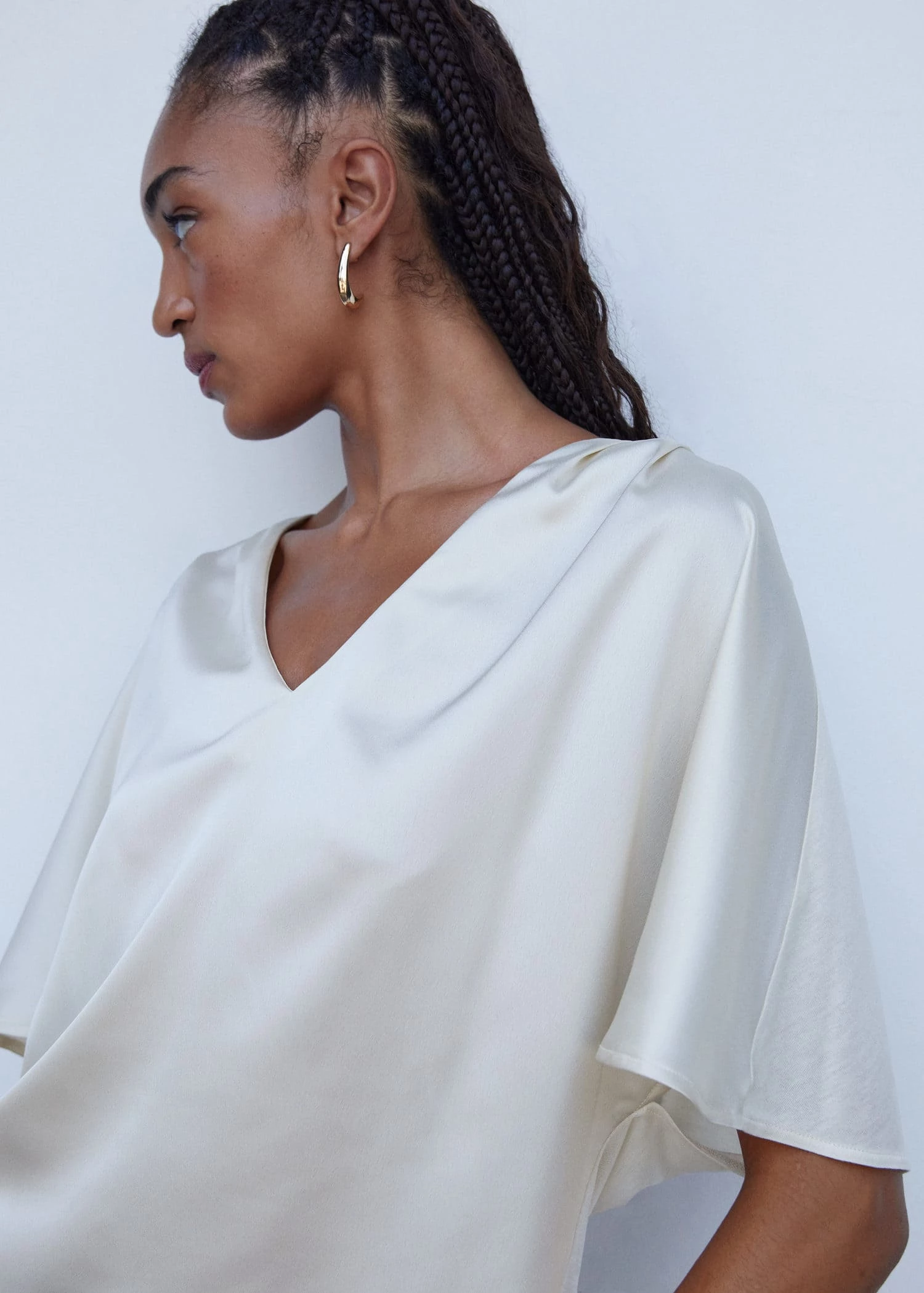 Blouse Satinée Manches Courtes 4 Blouse Satinée Manches Courtes – Image 4