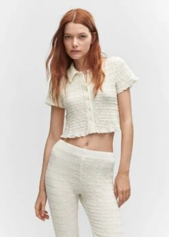 Pantalon évasé Texturé