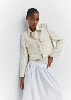 Veste Crop Tweed Poches -New Trendy Shop 57094433 05 D2