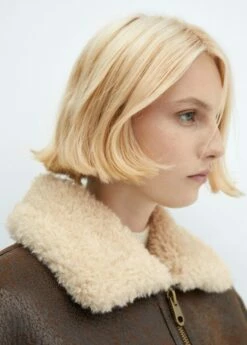 Veste Imitation Mouton Retourné Effet Vintage -New Trendy Shop 57097711 30 D1