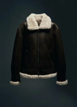 Veste Imitation Mouton Retourné Effet Vintage -New Trendy Shop 57097711 30 D9