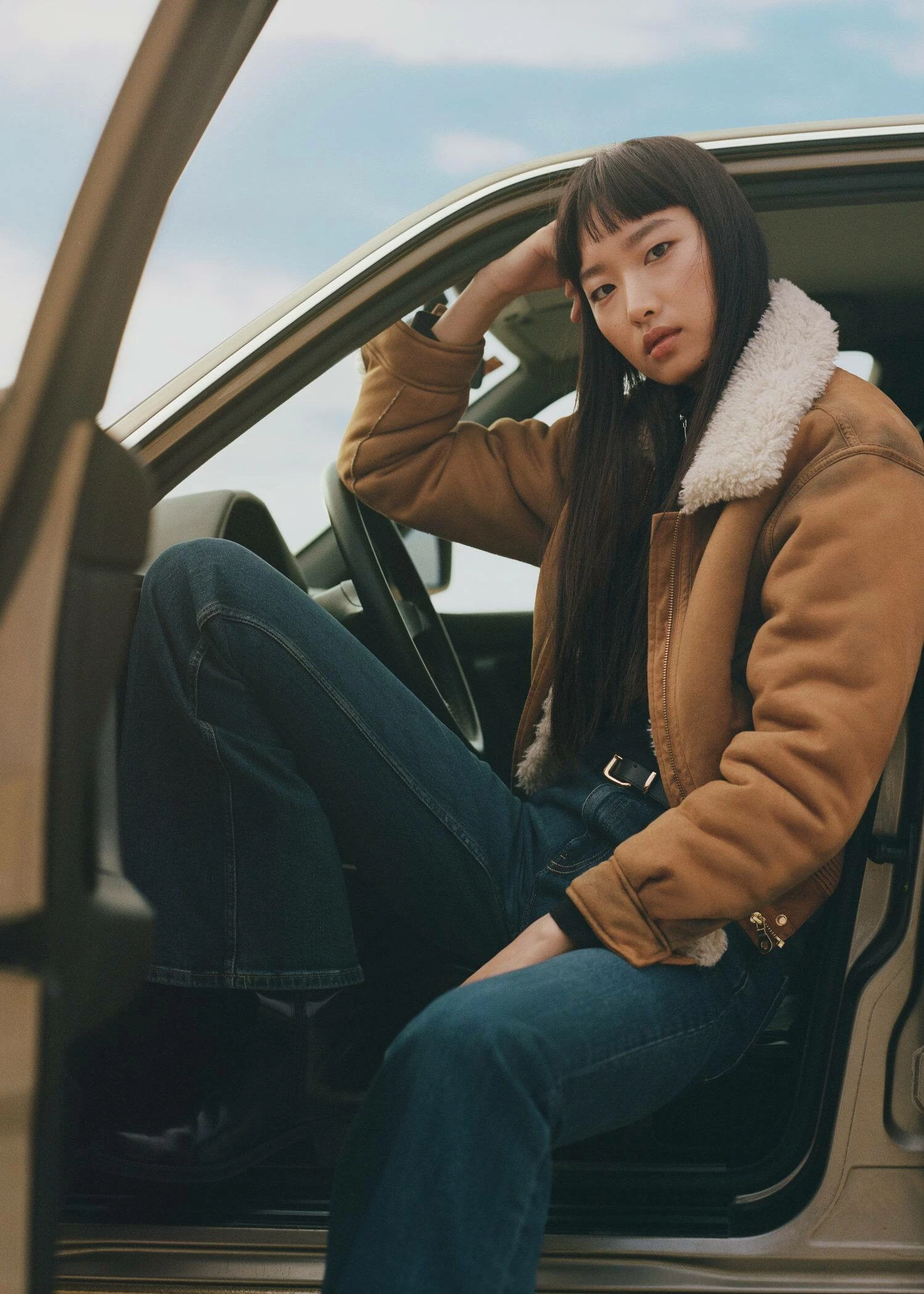 Veste Imitation Mouton Retourné Effet Usé 6 Veste Imitation Mouton Retourné Effet Usé – Image 6