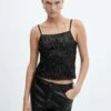 Top Sequins Fines Bretelles
