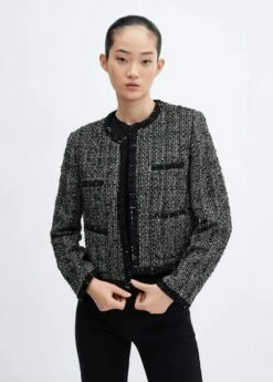 Veste En Tweed à Passepoils