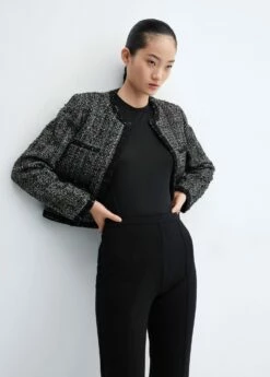 Veste En Tweed à Passepoils 12 Veste En Tweed à Passepoils -New Trendy Shop 57099123 99 D2